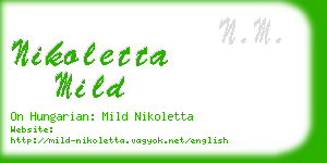 nikoletta mild business card